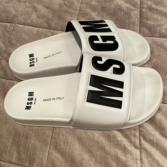MSGM Milano Italy Slides Pool Shoes Sandals Size 38 Italian - Picture 8 of 11
